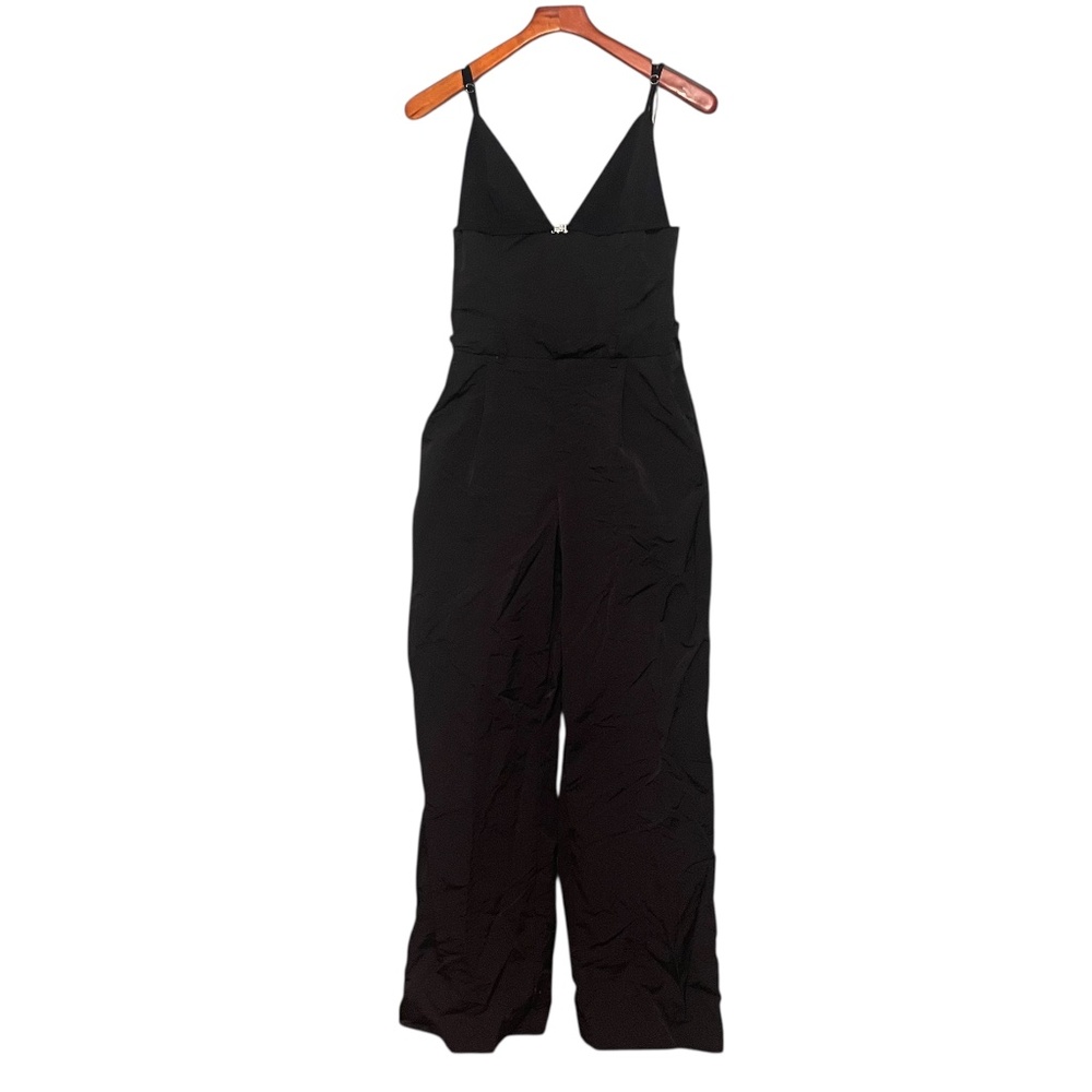 Zara‎ High Waist Wide Leg Silver Buckle Detail Jumpsuit Size S